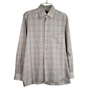 Ermenegildo Zegna Multicolor Checkered Button Down Shirt Size S Cotton